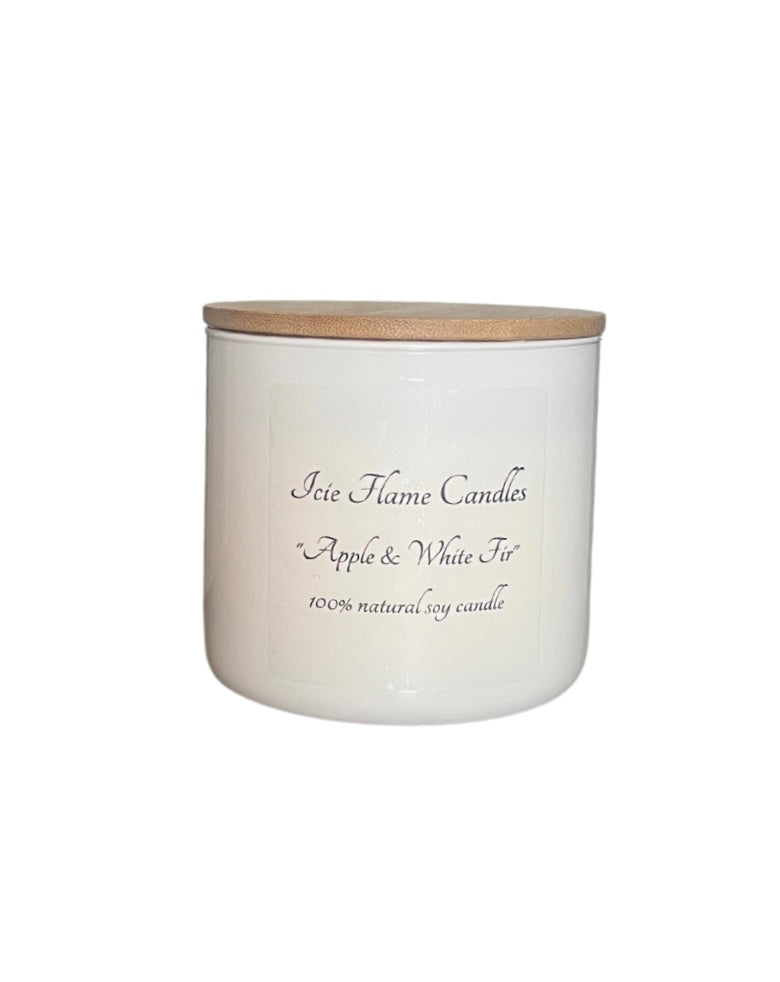 Apple & White Fir - Natural 3 Wick Candle